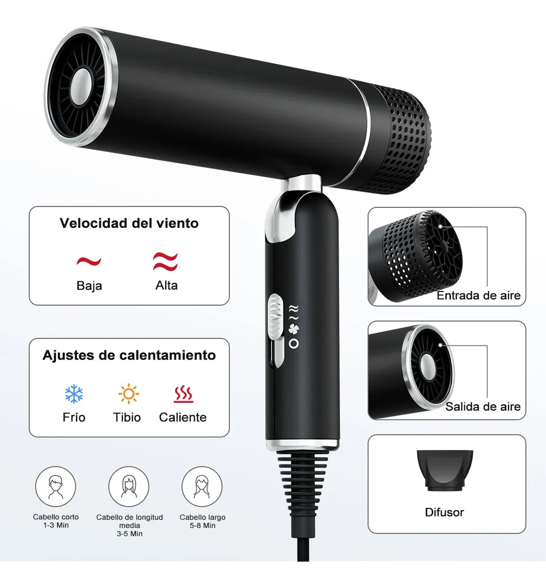 Secadora De Cabello Plegable Pistola Secadora Para Cabello