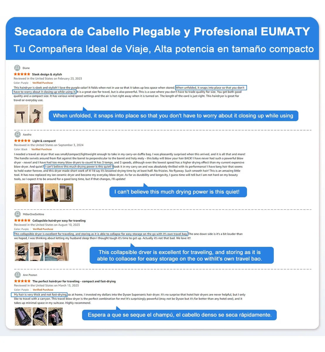 Secadora De Cabello Plegable Pistola Secadora Para Cabello